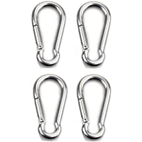 HOMPER Gancho mosquetón M6 de Acero Inoxidable Resistente- 4 Unidades- mosquetón para llaveros para Exteriores- Camping…